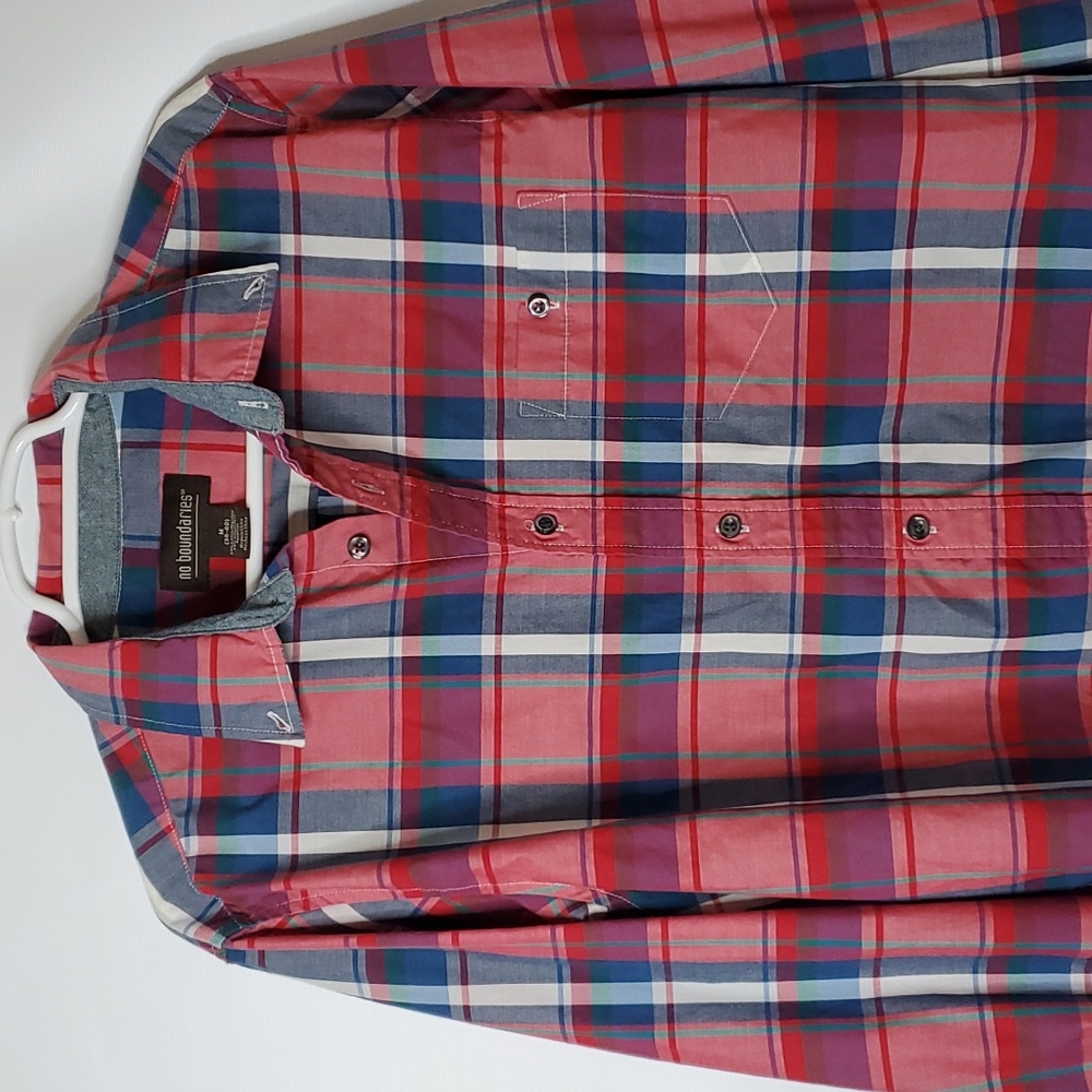 Men's Plaid Button Up Shirt Men's Size Medium 38-40